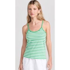 Kule‎ The Spaghetti Strap Tank Top Green White LARGE